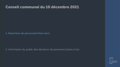 Conseil communal du 10 décembre 2021
