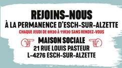 Riicht Eraus - Point d'accueil pour les auteurs de violenced domestiques dans la Maison Sociale